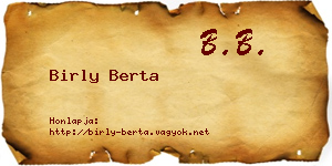 Birly Berta névjegykártya