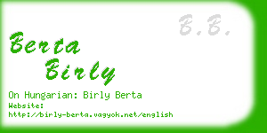 berta birly business card